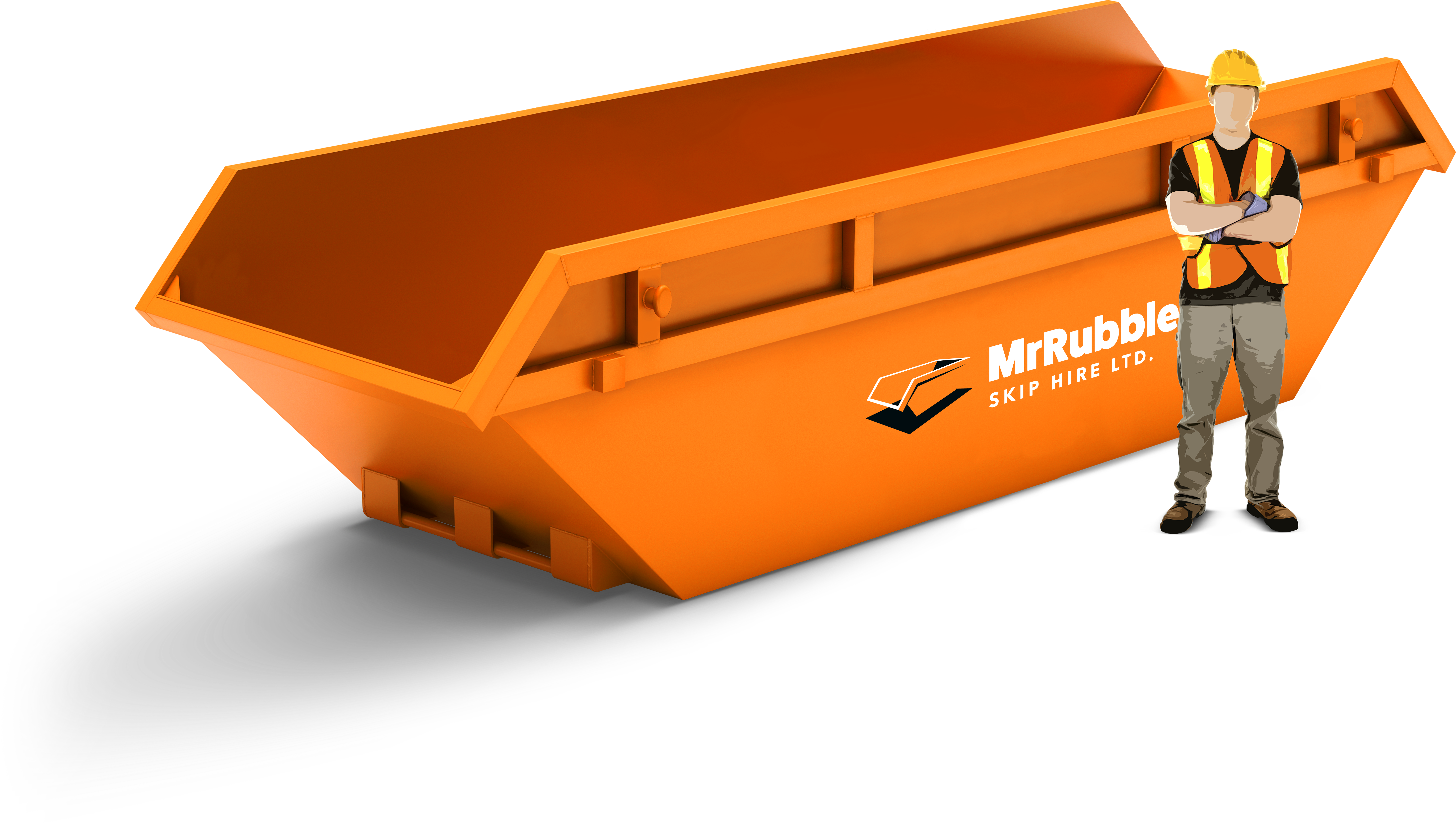 mr rubble orange vector 14 yard skip