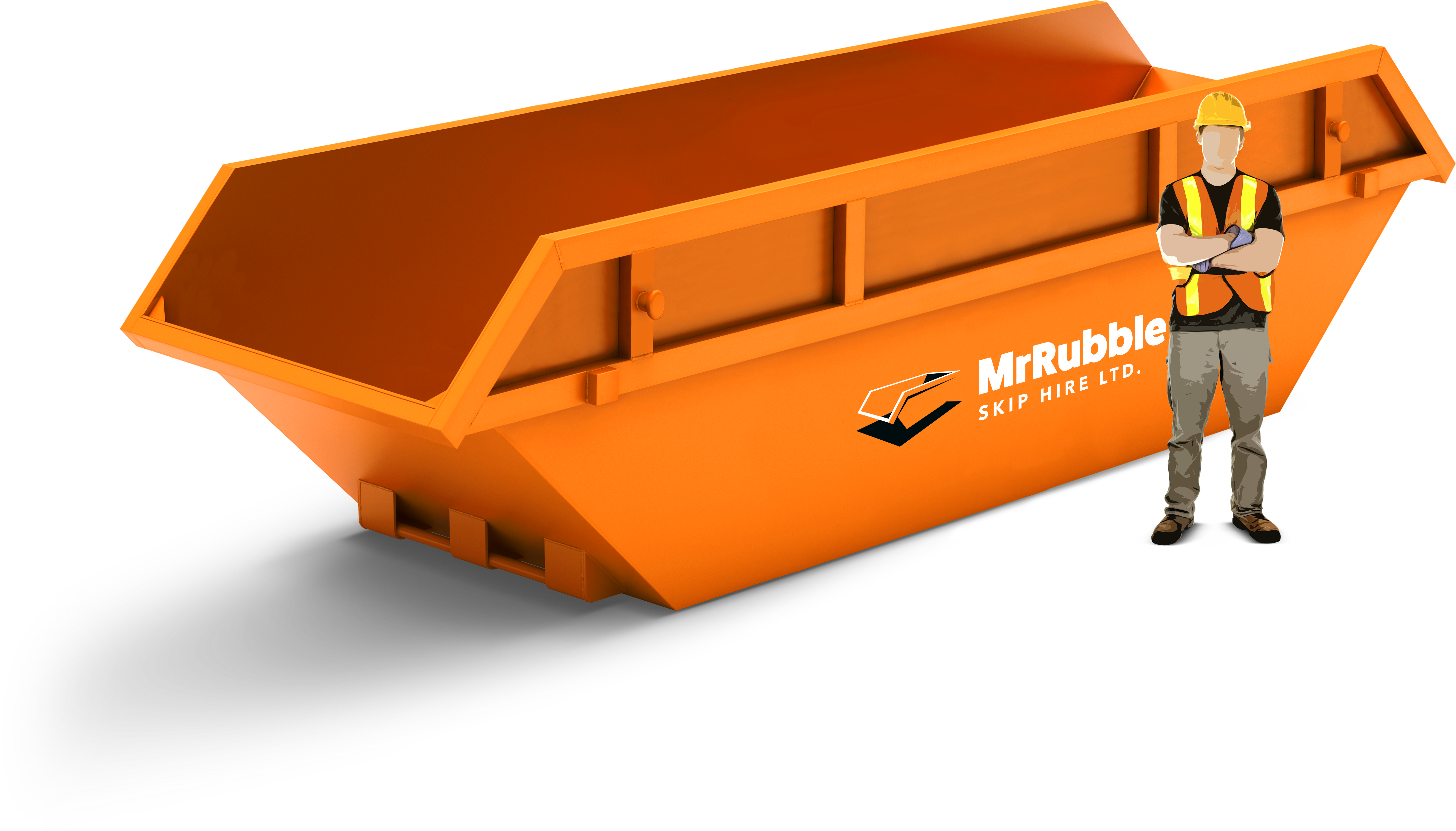mr rubble orange vector 16 yard skip