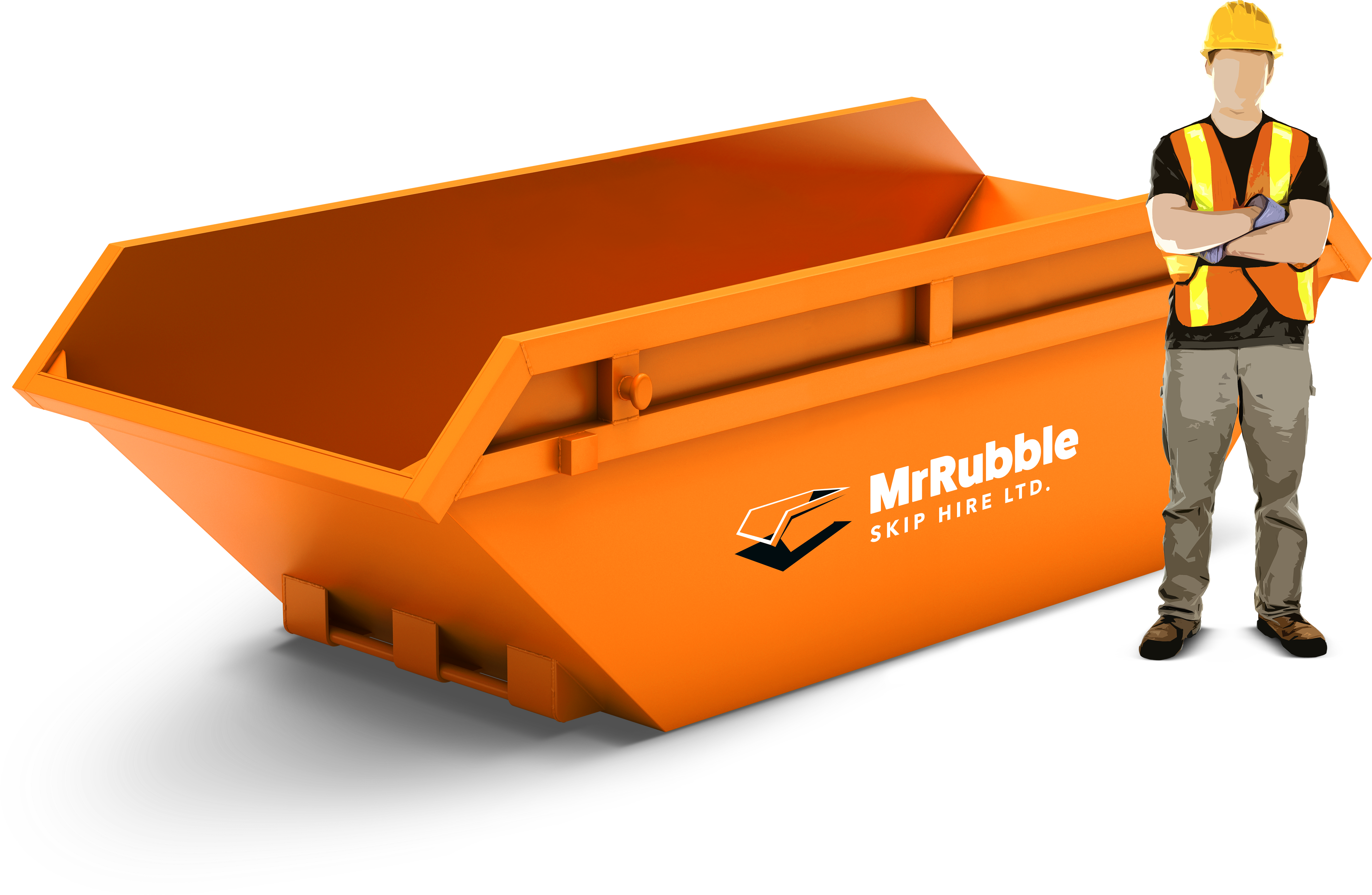 mr rubble orange vector 5 tonne skip