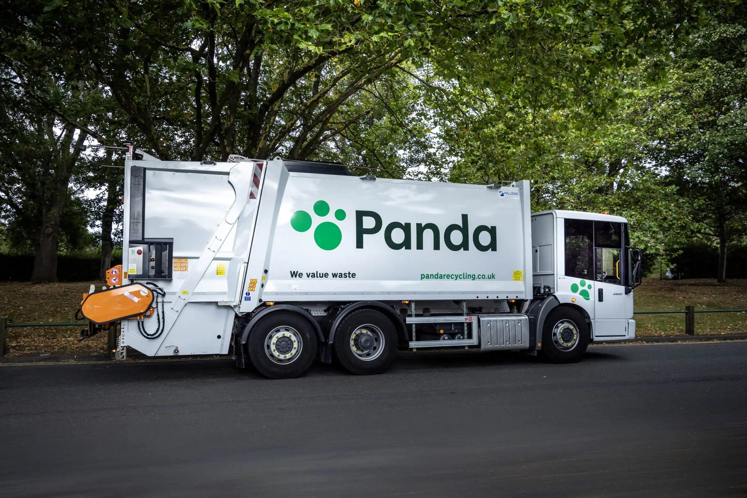 Panda truck in leafy local suburb